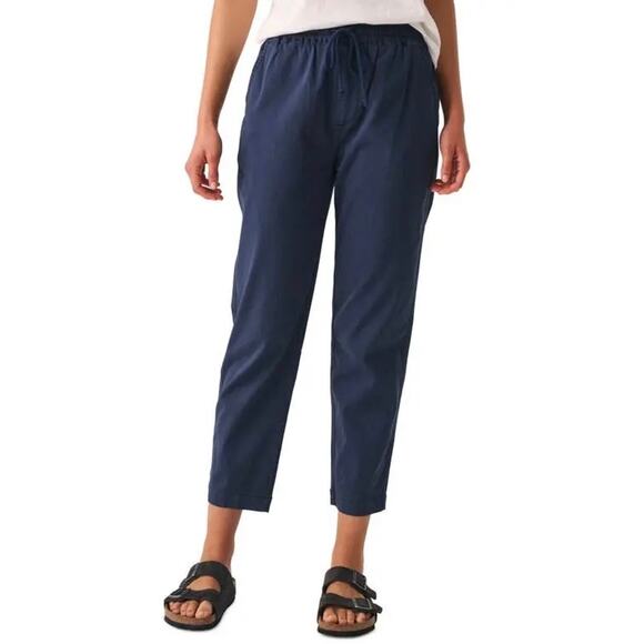 FAHERTY Essential Pants Womens Medium Blue Organic Cotton Blend Drawstring NEW - Picture 1 of 16
